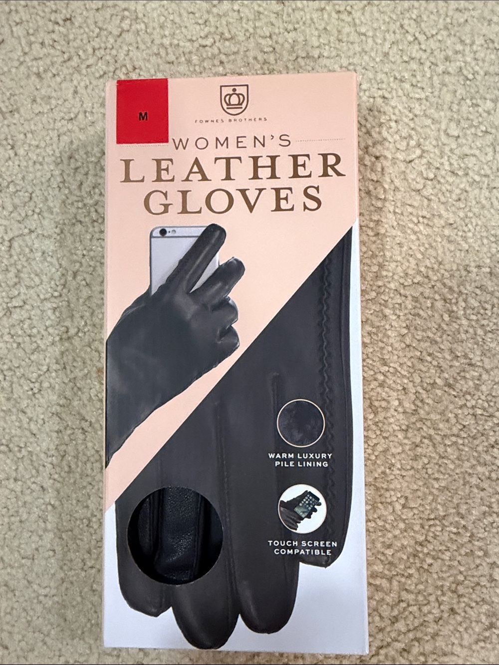 Women’s Leather Touchscreen Gloves - Black -